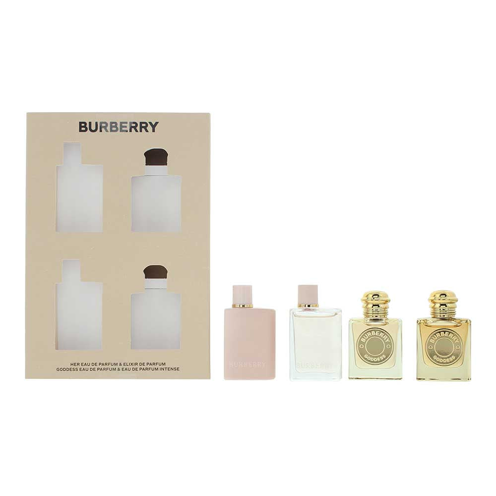 Burberry Her 4-Piece Mini Gift Set: EDP & Elixir Collection 5ml Bottles