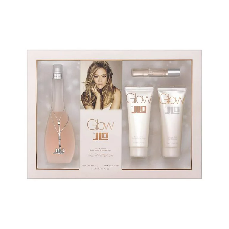 Jennifer Lopez Glow 4 Piece Gift Set: Eau De Toilette 100ml - Body Lotion 75ml - Shower Gel 75ml - Rollerball Eau De Toilette 7.5ml