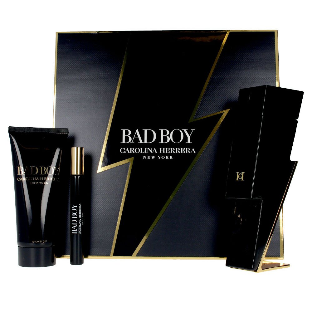 Carolina Herrera Bad Boy 3 Piece Gift Set Eau De Toilette 100ml - Eau De Toilette 10ml - Shower Gel 100ml