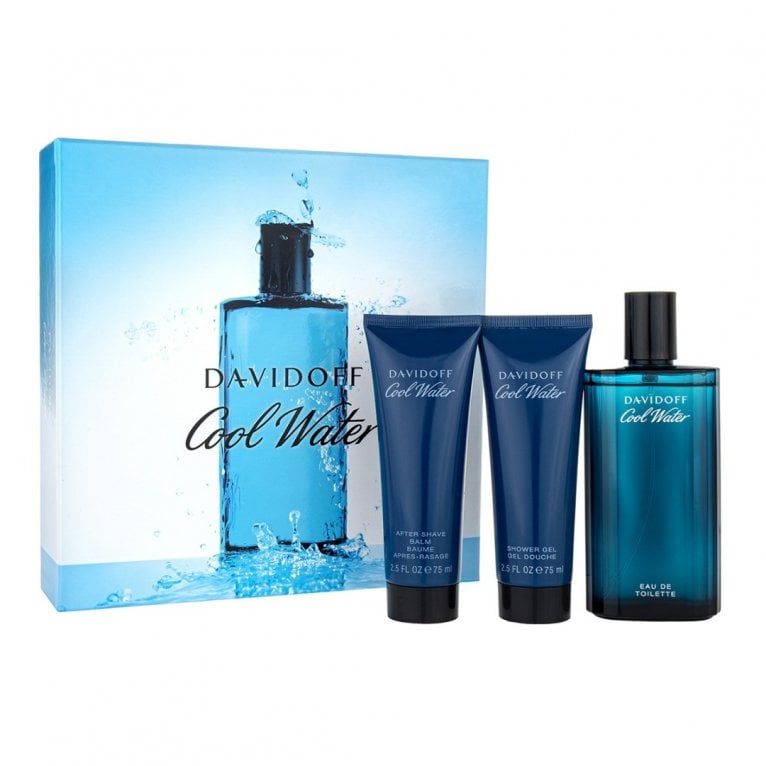 Davidoff Cool Water Gift Set 125ml EDT + 75ml Aftershave Balm + 75ml Shower Gel