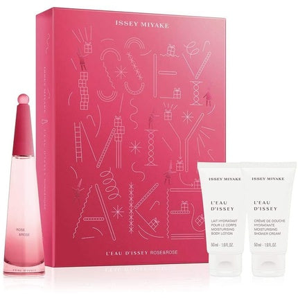 Issey Miyake L'eau D'issey Rose & Rose 3 Piece Eau De Parfum 50ml Shower Cream 50ml Body Lotion 50ml