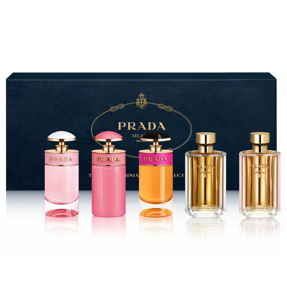 Prada Miniature Set La Femme L'eau Eau de Toilette 9ml - La Femme Eau de Parfum 9ml Candy 7ml EDP / Candy Florale 7ml EDT / Candy Gloss 7ml...
