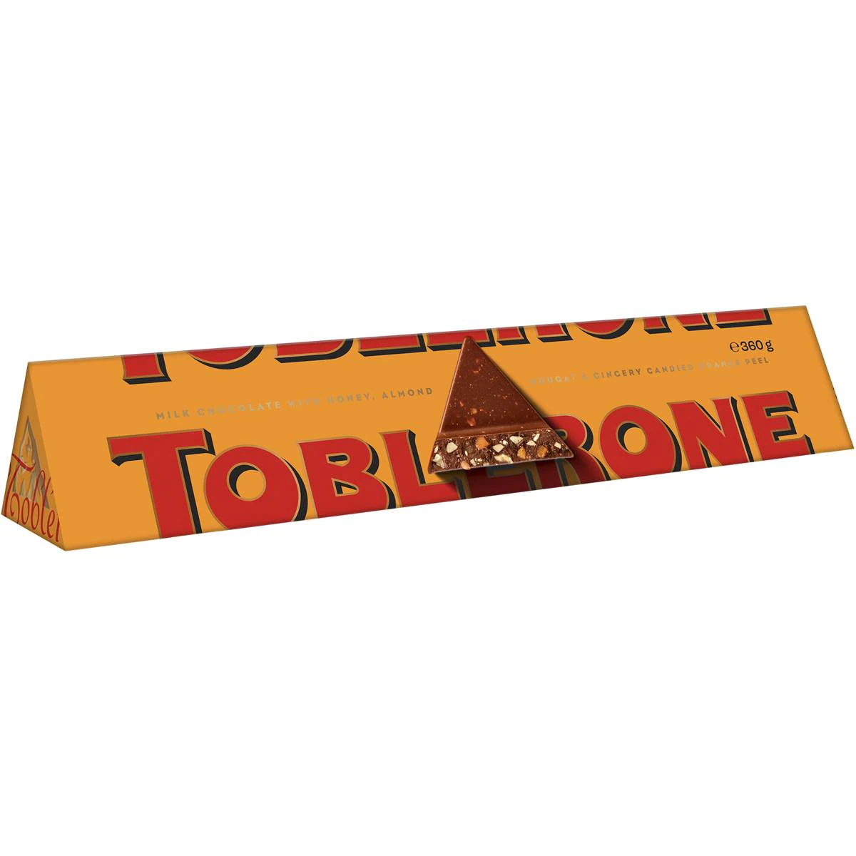 Toblerone Milk Chocolate Large Bar Orange Twist 360g (Orange Pack) D