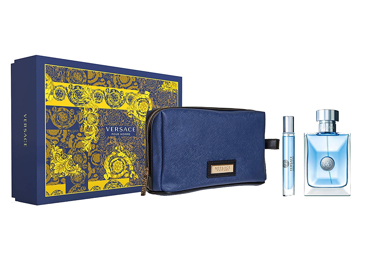 Versace pour Homme Gift Set 100ml EDT + 10ml EDT + Toiletry Bag