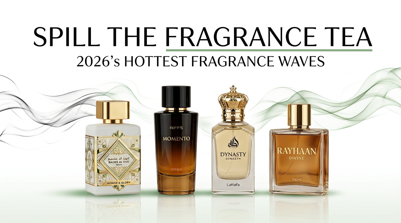 Lattafa Badee Al Oud Honor & Glory, Riffs Momento, Lattafa Dynasty, and Rayhaan Divine