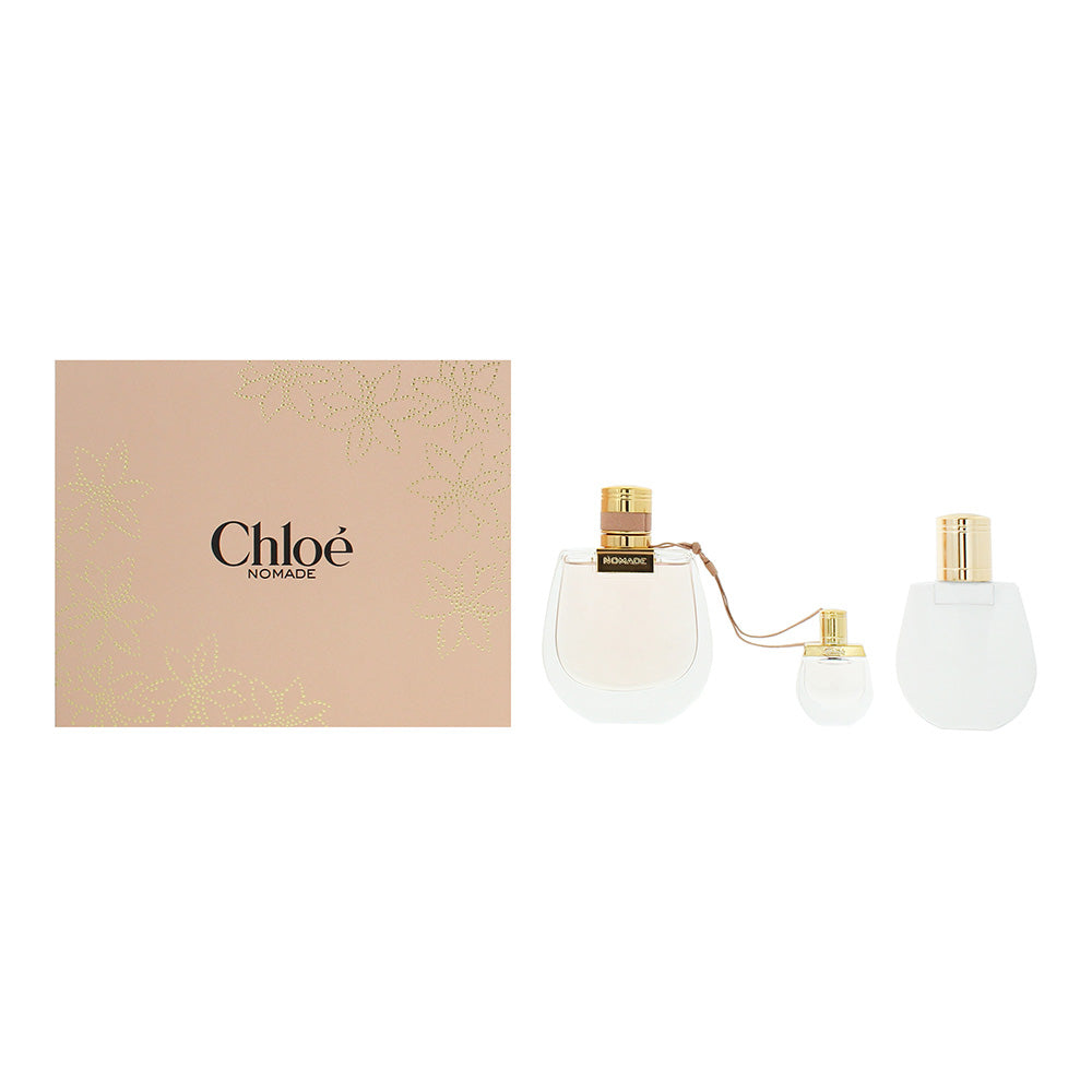 Chloé Nomade three-piece gift set with perfume, miniature and body lotion