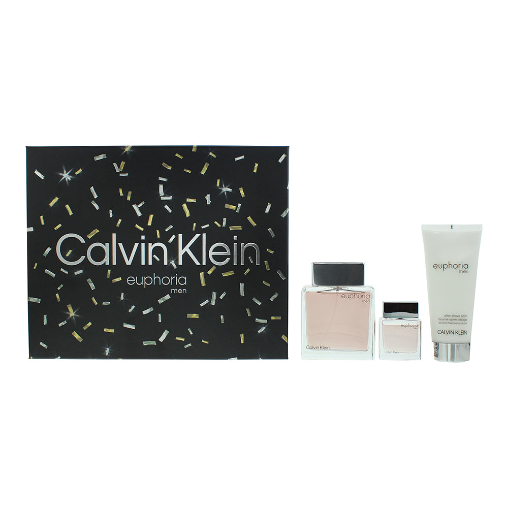 Shop Calvin Klein Euphoria Men 3 Piece Gift Set Eau de Toilette 100ml Aftershave Balm 100ml Eau de Toilette 15ml at D scentsation D Scentsation