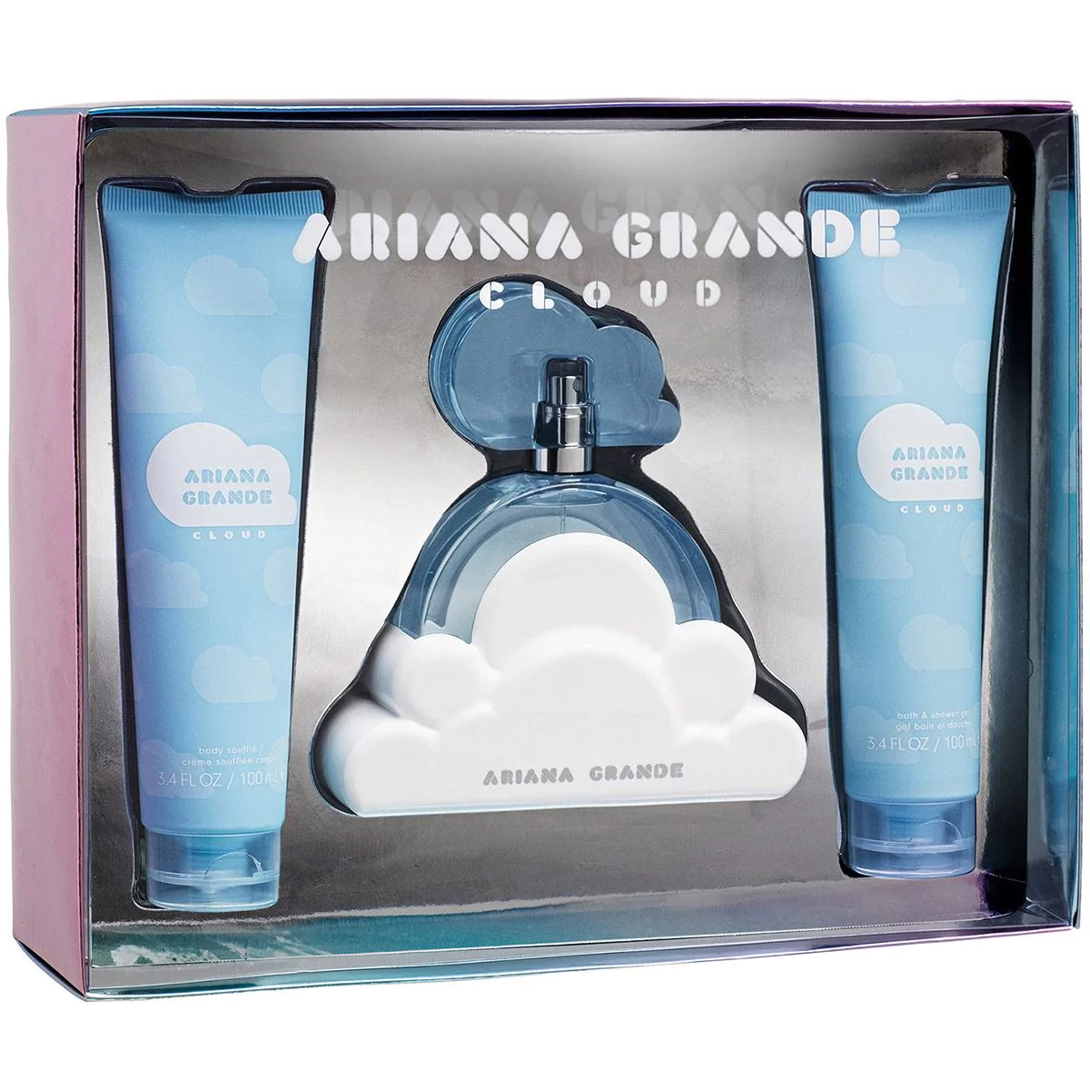 Ariana Grande Cloud 3 Piece Gift Set Eau De Parfum 100ml - Body Souffle 100ml - Bath & Shower Gel 100ml