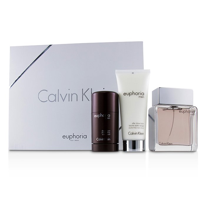 Calvin Klein Euphoria Gift Set 100ml EDT + 100ml Aftershave Balm + 75g Deo Stick