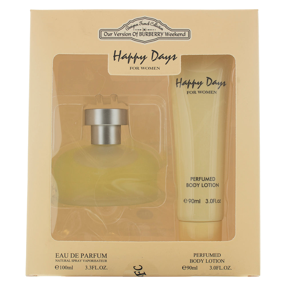 Designer French Collection Happy Days Eau de Parfum Gift Set Eau de Parfum 100ml - Body Lotion 90ml