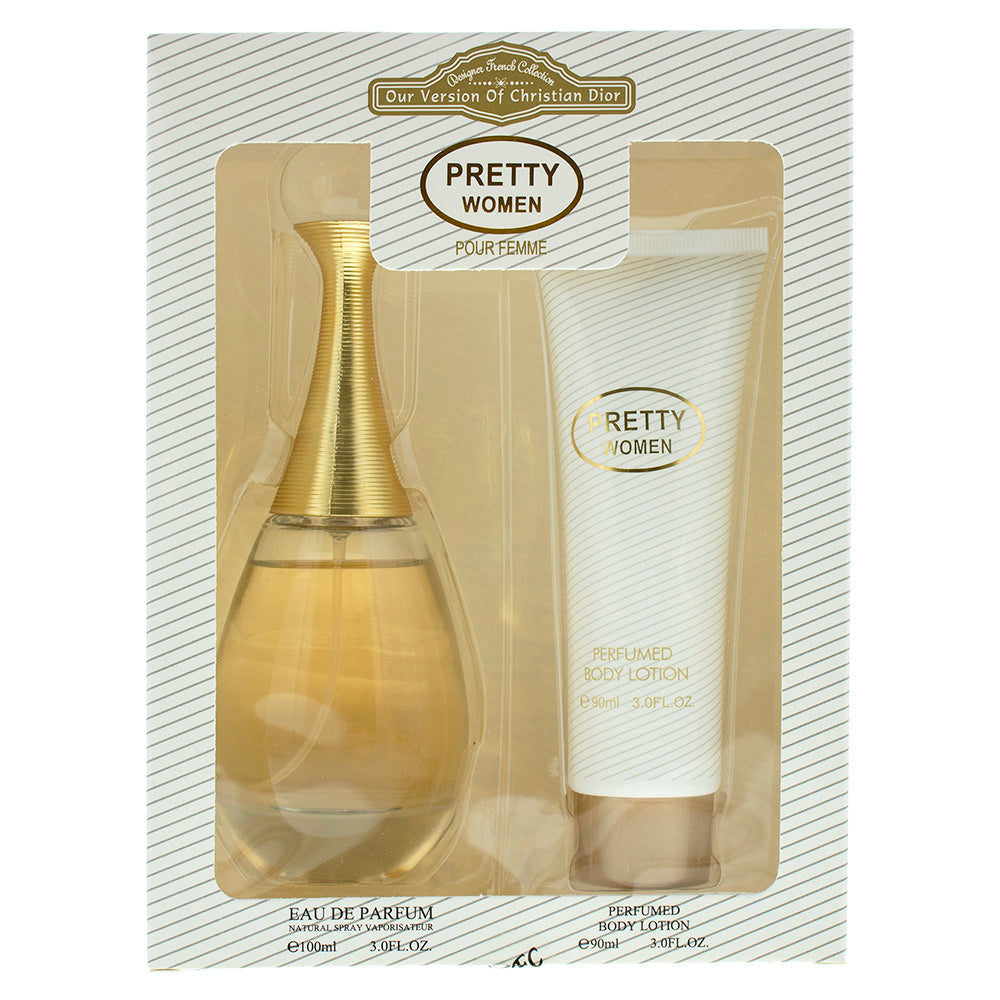Designer French Collection Pretty Women Eau de Parfum Gift Set  Eau de Parfum 100ml - Body Lotion 90ml