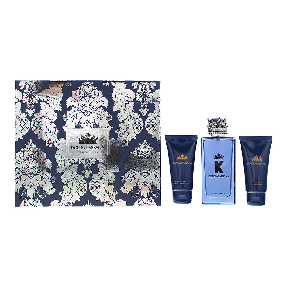Dolce & Gabbana K 3 Piece Gift Set Eau De Parfum 100ml - Aftershave Balm 50ml - Shower Gel 50ml