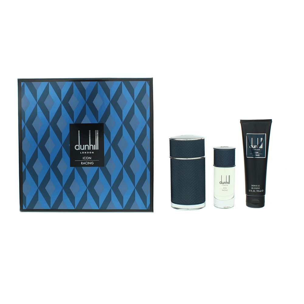 Dunhill Icon Racing Blue Eau De Parfum 3 Piece Gift Set Eau De Parfum 100ml - Shower Gel 90ml - Eau De Parfum 30ml