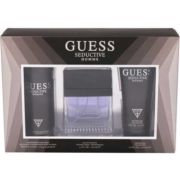 Guess Seductive Homme Gift Set 100ml EDT + 226ml Deodorant Spray + 200ml Shower G