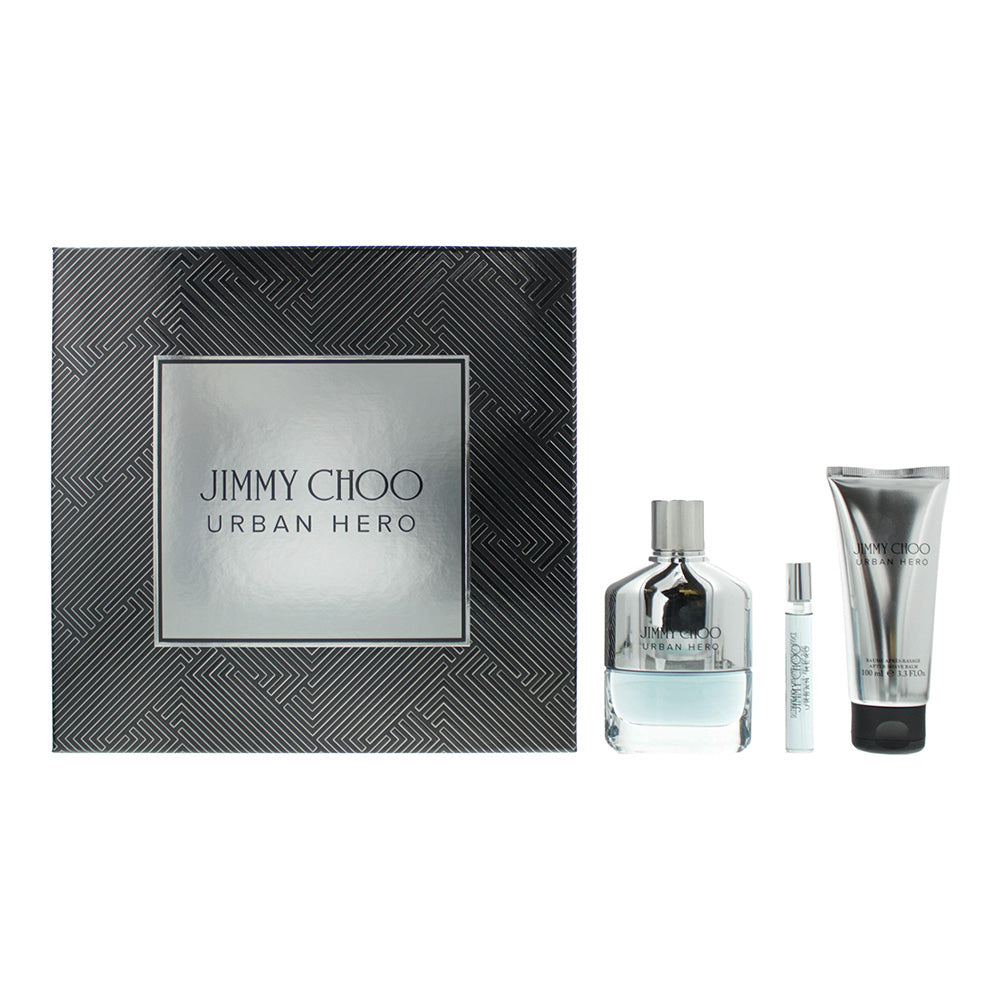 Jimmy Choo Urban Hero Eau de Parfum Gift Set Eau de Parfum 100ml - Aftershave Balm 100ml - Eau de Parfum 7.5ml